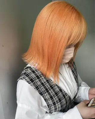 ミディアム カラー スパイラルパーマ 🌐hina⭐️のヘアスタイル