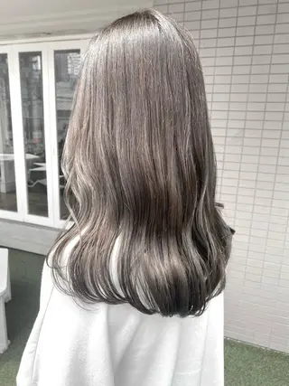 セミロング カラー 韓国×髪質改善カラー 💎hinaのヘアスタイル