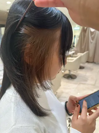 ミディアム カラー 波巻パーマ/毛流れ パーマ☘️りゅうせいのヘアスタイル