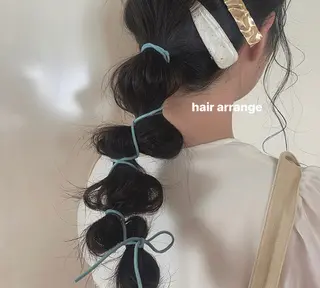 ロング ヘアアレンジ 顔周りレイヤー 🎀マリノのヘアスタイル