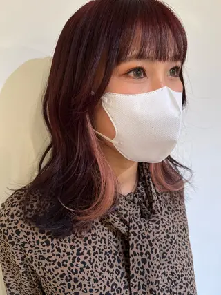 カラー ブリーチカラー🎀 韓国風/寺門美優のヘアスタイル