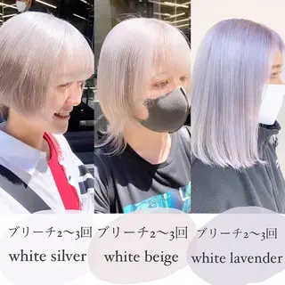 ミディアム 🌈haru🌻 藤沢ハイトーン🌈のヘアスタイル