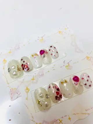 ミディアム カラー パーマ ヘアアレンジ ネイル マツエク・マツパ Sunny side nailのネイルデザイン