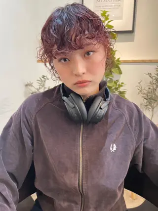 カラー パーマ ミディアム CEINE＋ officialのヘアスタイル