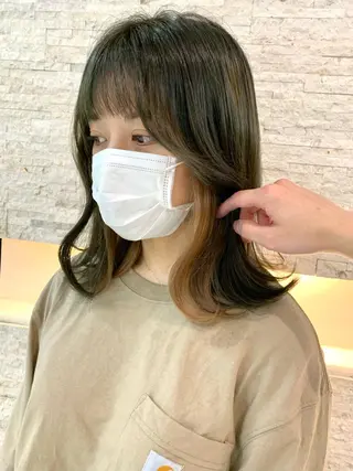 セミロング カラー ヘアアレンジ 🔶似合わせセンター パート/ヤス🔶のヘアスタイル