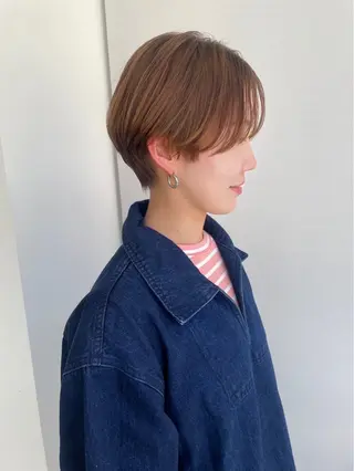 ショート 🫒🫒ブリーチなし 艶カラー🫒ヤマシロのヘアスタイル