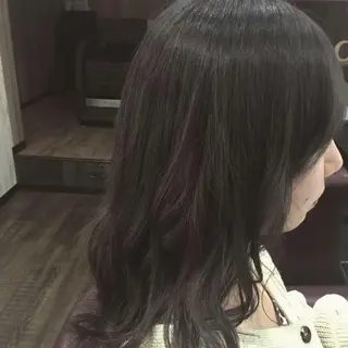 セミロング カラー パーマ 金崎 新吾のヘアスタイル