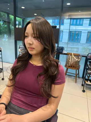 ロング 韓国風パーマ🌿コテ 巻き風パーマ/るいのヘアスタイル