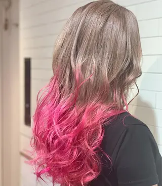 ロング カラー ヘアアレンジ 髪質改善×ハイトーン 中田啄也のヘアスタイル