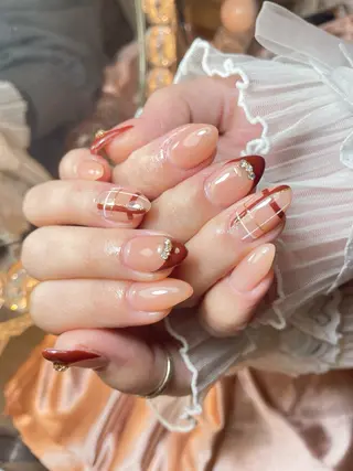 ネイル 23時まで❤︎韓国、 ワンホンネイルのネイルデザイン