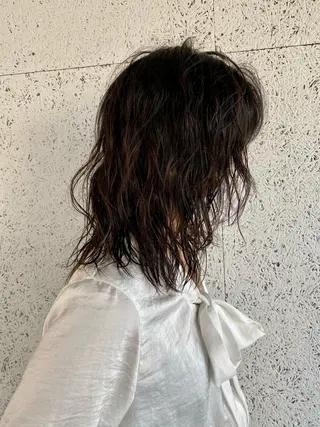 ミディアム パーマ steed tokyo所属・KOOKI スティードトーキョーのヘアスタイル