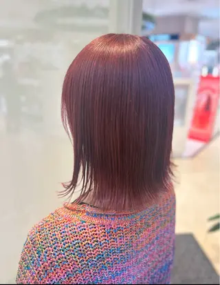 ミディアム カラー パーソナルな髪質改善 縮毛矯正ササキナツミのヘアスタイル