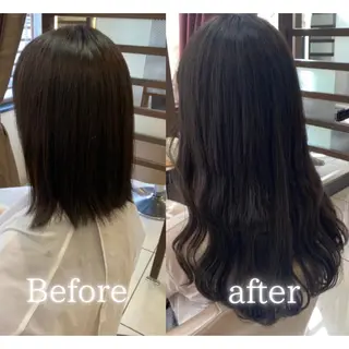 ミディアム 羽エクステ/シール エクステ/横浜駅5分のヘアスタイル