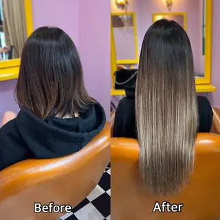 ロング シール+ちび編み込み エクステ梅田🐨のヘアスタイル