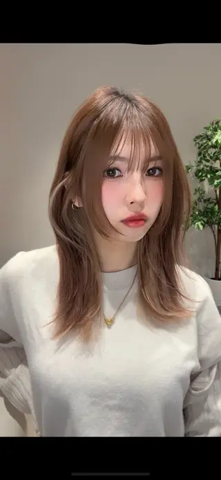 セミロング カラー パーマ ヘアアレンジ 小野寺瑞希 /最小顔カットのヘアスタイル