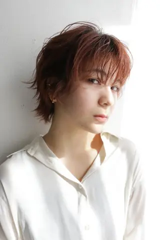 ショート カラー パーマ ヘアアレンジ メンズ キッズ ネイル マツエク・マツパ SALOWIN梅田茶屋町店所属・ウルフレイヤーカット /チヒロのヘアスタイル