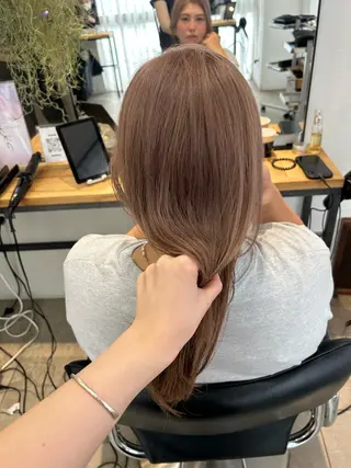 セミロング カラー じゅわっと暖色カラー 🍊Moemiのヘアスタイル