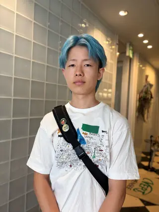 ミディアム カラー メンズ メンズパーマ/ブリー チ/motokiのヘアスタイル