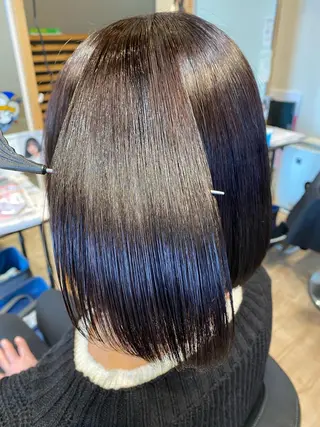 ミディアム カラー パーマ 関口 友行のヘアスタイル