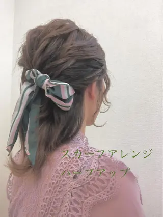 セミロング ヘアアレンジ 堀口 彩佳のヘアスタイル