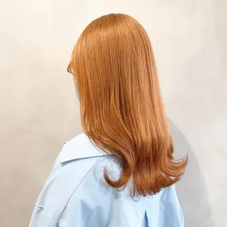 セミロング カラー 💖暖色・ハイトーン 🐈みおり💖のヘアスタイル