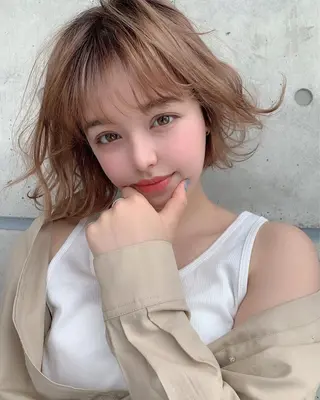 ショート カラー ヘアアレンジ 💗🤍透明感カラー 🤍💗kanonのヘアスタイル