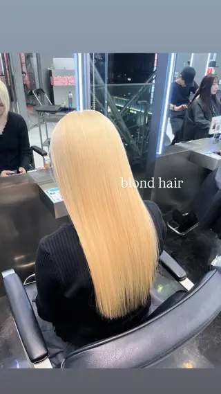 ロング カラー ヘアアレンジ ハイトーン/透明感 髪質改善/rinaのヘアスタイル