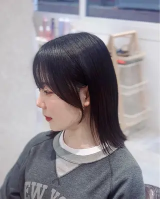 ミディアム カラー suzuka/透明感 カラー 美髪縮毛矯正のヘアスタイル