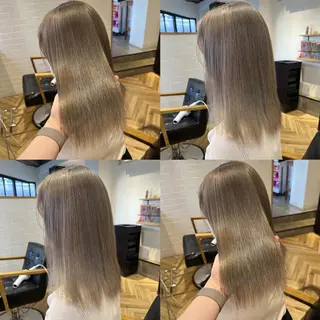 セミロング カラー 艶カラー/韓国顔周り 🎀mamiのヘアスタイル