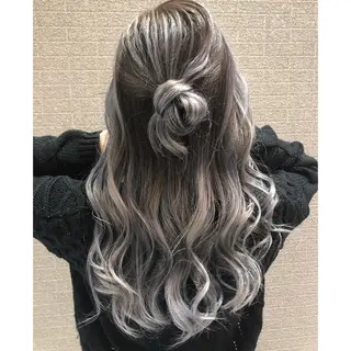 ロング カラー ヘアアレンジ アンドウ ユウ/ レイヤーカット/韓国のヘアスタイル