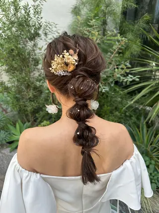 ロング カラー ヘアアレンジ タイトボブ個性派カラ ーAKANEのヘアスタイル