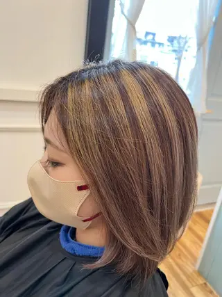 ミディアム カラー 🐰ハイトーンカラー 畠山　渡🐰のヘアスタイル