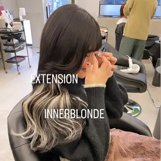 ロング カラー エクステ🩵ブリーチ 韓国ヘア🩵KAEのヘアスタイル