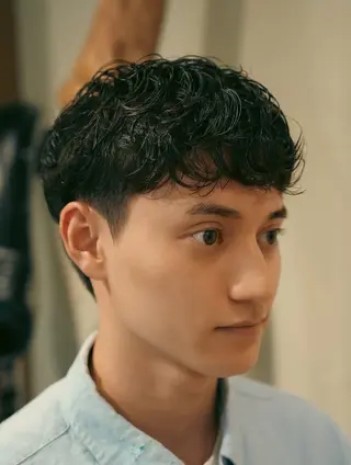 ショート パーマ メンズ メンズカット募集中 いわたもえのヘアスタイル