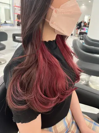 セミロング カラー junna‎🤍調布 まつ毛/眉 激安のマツエク・マツパデザイン