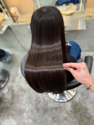 セミロング カラー ボブ×縮毛矯正× 髪質改善/三ツ木一生のヘアスタイル