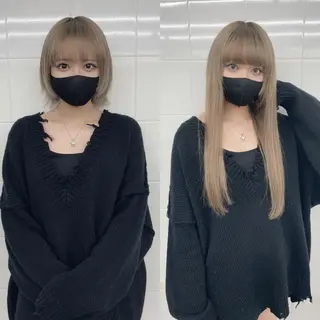 ショート カラー 🌈プルエクステ& ハイトーン🌈関飛鳥のヘアスタイル