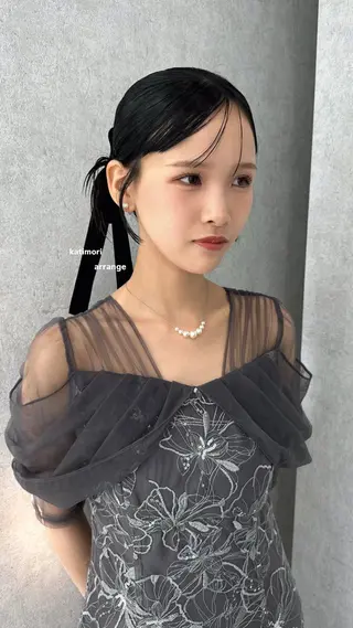 ロング ヘアアレンジ v-lab studio所属・韓国レイヤーカット/ 艶カラー/ noaのヘアスタイル