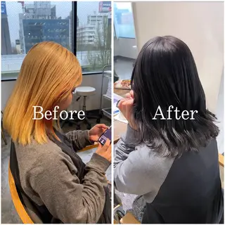 ミディアム カラー ムラ修正/ ハイトーン💖Riaのヘアスタイル