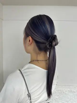 ロング カラー ヘアアレンジ 🦠デザインカラー/ 魚瀬あおい🦠のヘアスタイル