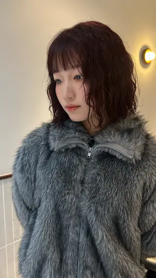 セミロング カラー パーマ ヘアアレンジ OPUSダブルカラー ケアブリーチのヘアスタイル