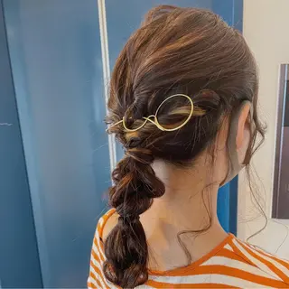 ロング カラー ヘアアレンジ なつき/艶ピンク/ girly hairのヘアスタイル