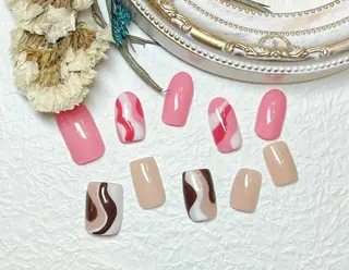 ネイル ネイルリボン 受付スタッフのネイルデザイン