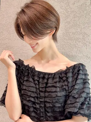 ショート カラー レイヤー❣️縮毛矯正 川村利幸のヘアスタイル