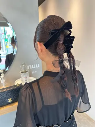 セミロング ヘアアレンジ freelance lab所属・iizuka akiのヘアスタイル