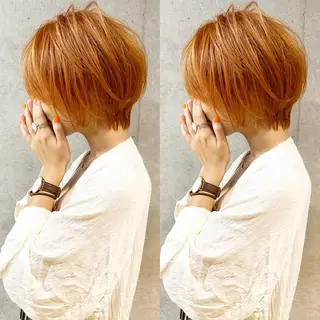 ショート カラー ネイル ⭐️横浜ブリーチ特化 美容師　堤涼⭐️のヘアスタイル