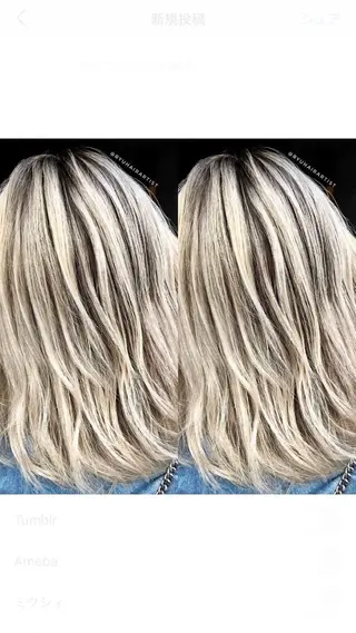 ミディアム カラー rollen所属・美魔女 美容師NAOのヘアスタイル