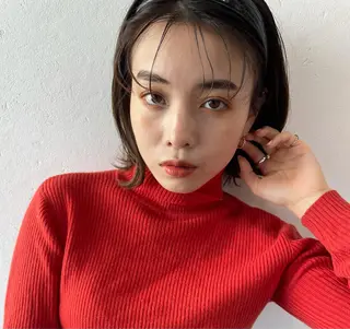 ミディアム カラー ヘアアレンジ satsuki 暖色・ブラウンカラーのヘアスタイル