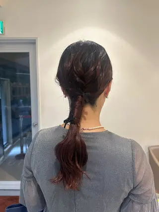 ロング カラー ヘアアレンジ タイトボブ個性派カラ ーAKANEのヘアスタイル