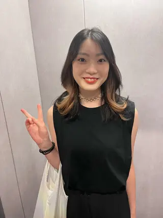 ミディアム 山崎/ボブ縮毛矯正 レイヤー髪質改善のヘアスタイル